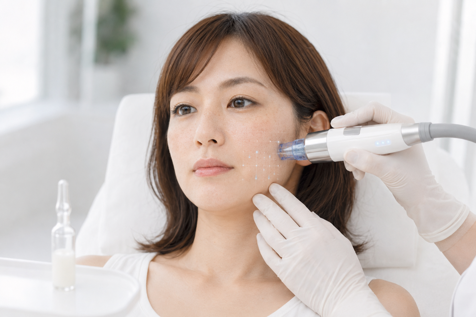 薬剤導入まで含めた治療を行う様子